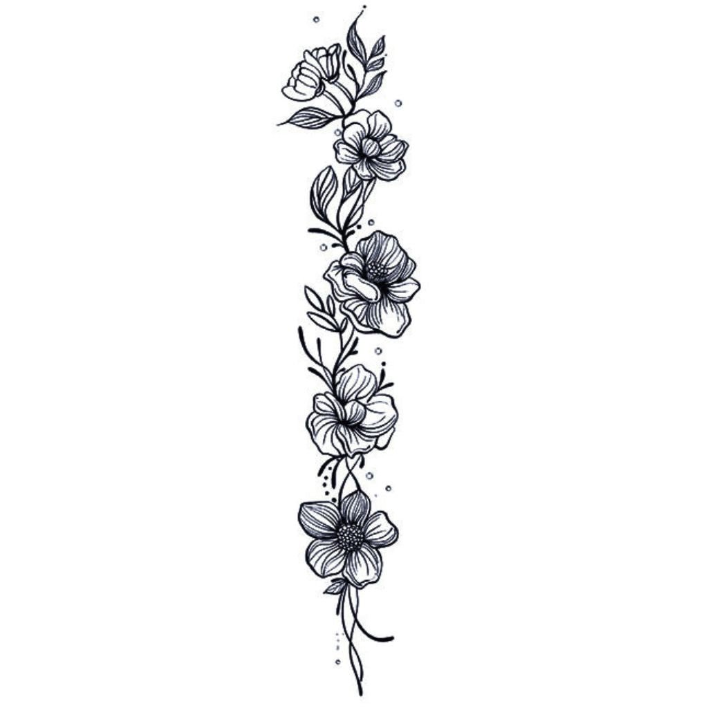 Floral Branch Garland Tattoo - 2 | Temporalis