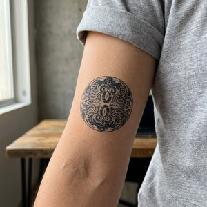 Floral Folk Mandala Tattoo - 1 | Temporalis