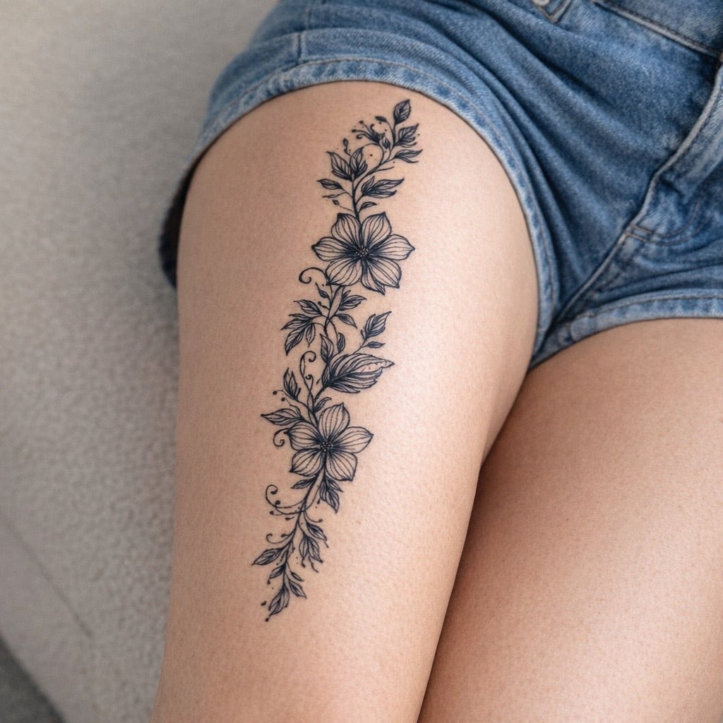 Floral Garland Tattoo - 1 | Temporalis
