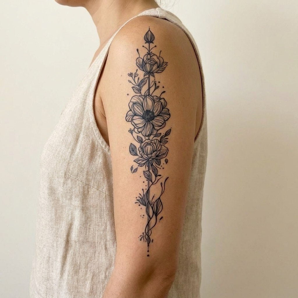 Floral Garland Tattoo - 1 | Temporalis