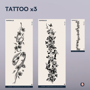 Bloemenkrans - XL Tattoo Kit (3 tatoeages) 1 - Temporalis® - Tijdelijke tatoeage