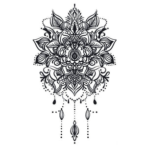 Floral Mandala with Hanging Drops Tattoo - 2 | Temporalis