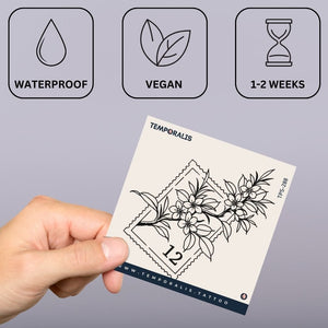 Floral Postage 3 - Temporalis® - Tijdelijke tatoeage