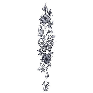 Floral Vine & Butterfly Tattoo - 2 | Temporalis