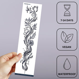 Floral Wave Banner Tattoo - 3 | Temporalis