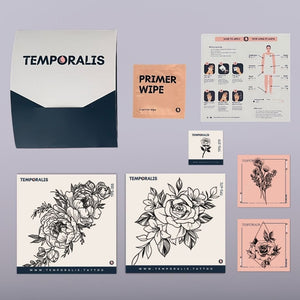 Blume – Tattoo-Set (5 Tattoos) 2 – Temporalis® – Temporäres Tattoo