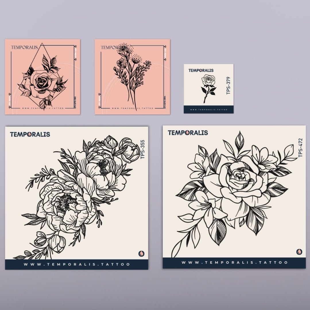 Flower - Tattoo Kit (5 tattoos) 1 - Temporalis