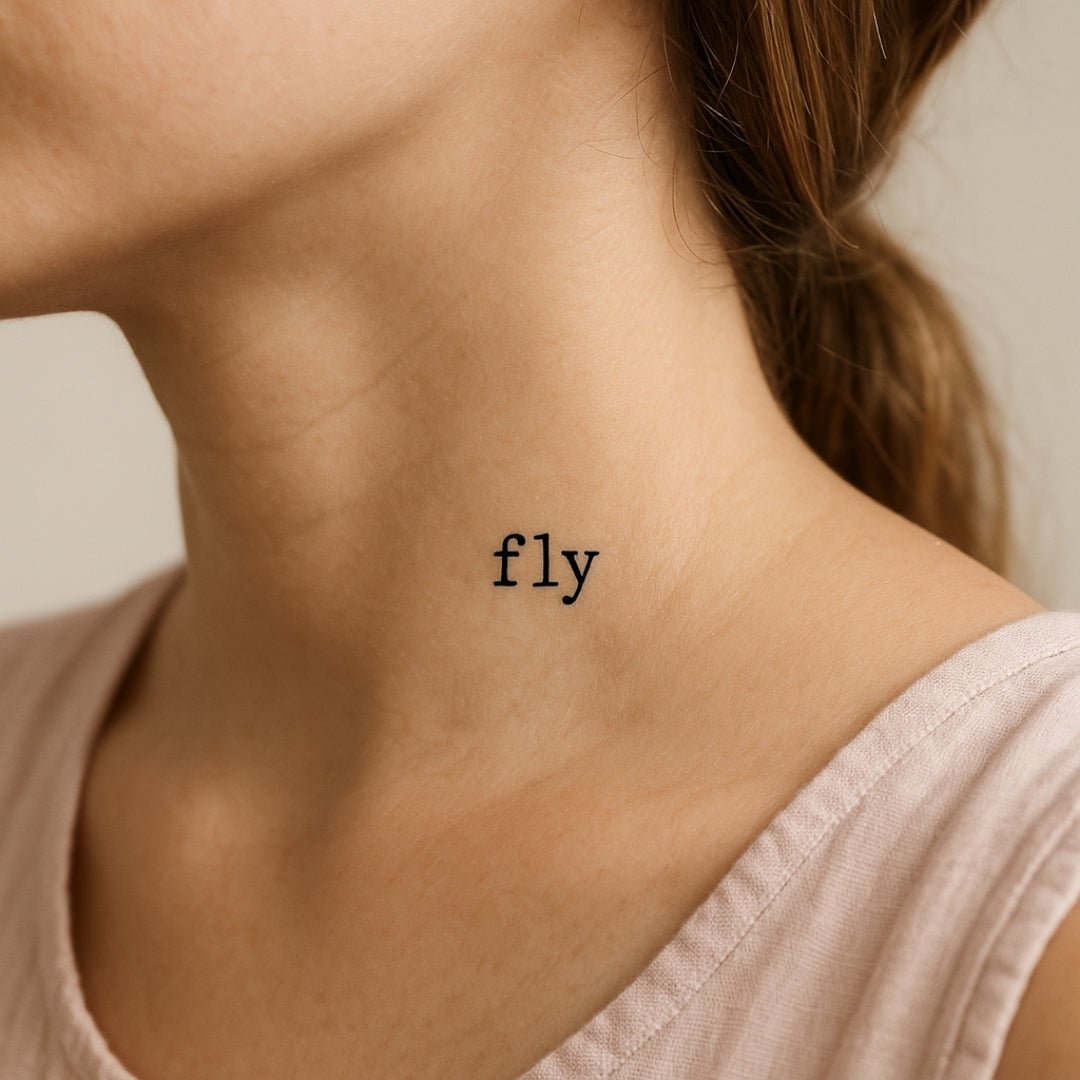 Escrita "fly" 1 - Temporalis® - Tatuagem temporária