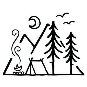Forest campsite temporary tattoo with tent and campfire - 2 | Temporalis