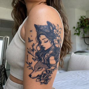 Fox Girl and Wolf Tattoo - 1 | Temporalis