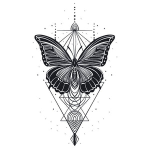Geometric Butterfly Tattoo - 2 | Temporalis