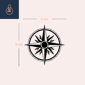 Geometric Compass Rose Temporary Tattoo - 4 | Temporalis