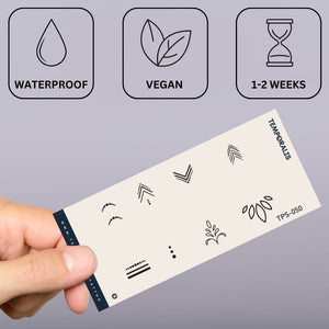 Geometrisk fingertatoveringssæt 2 - Temporalis® - Midlertidig tatovering