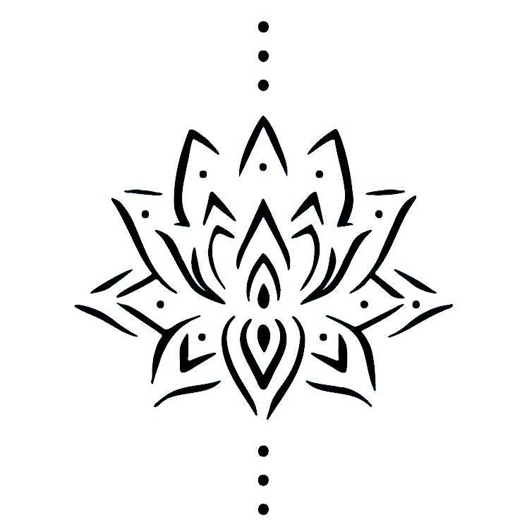 Geometric lotus temporary tattoo with dotwork - 2 | Temporalis