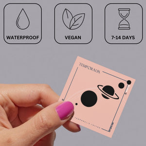 Geometric solar system temporary tattoo (nine planets) - 3 | Temporalis