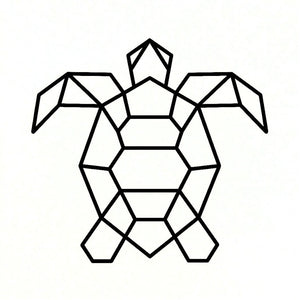Geometric turtle temporary tattoo - 2 | Temporalis