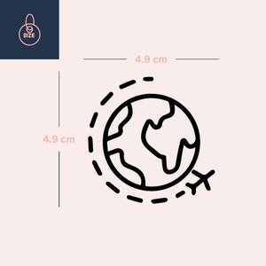 Globe and plane temporary tattoo - 4 | Temporalis