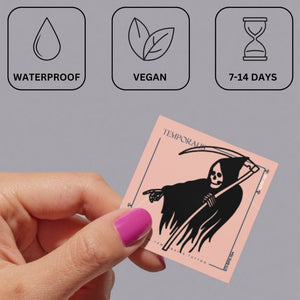 Grim Reaper Silhouette Temporary Tattoo 4 - Temporalis