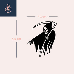 Grim Reaper Silhouette Temporary Tattoo 3 - Temporalis