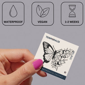 Półrozkwitnięty motyl 3 - Temporalis® - Tatuaż tymczasowy