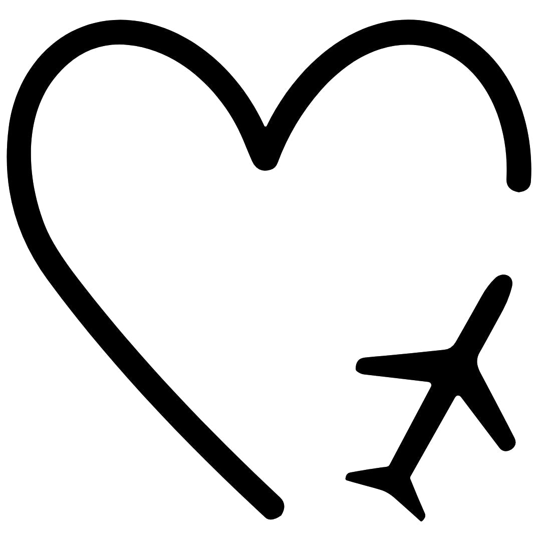 Heart and airplane temporary tattoo - 2 | Temporalis