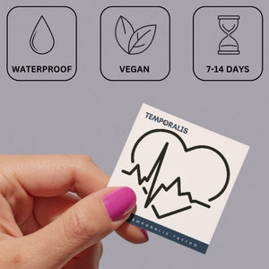 Heart Heartbeat Line Tattoo - 3 | Temporalis