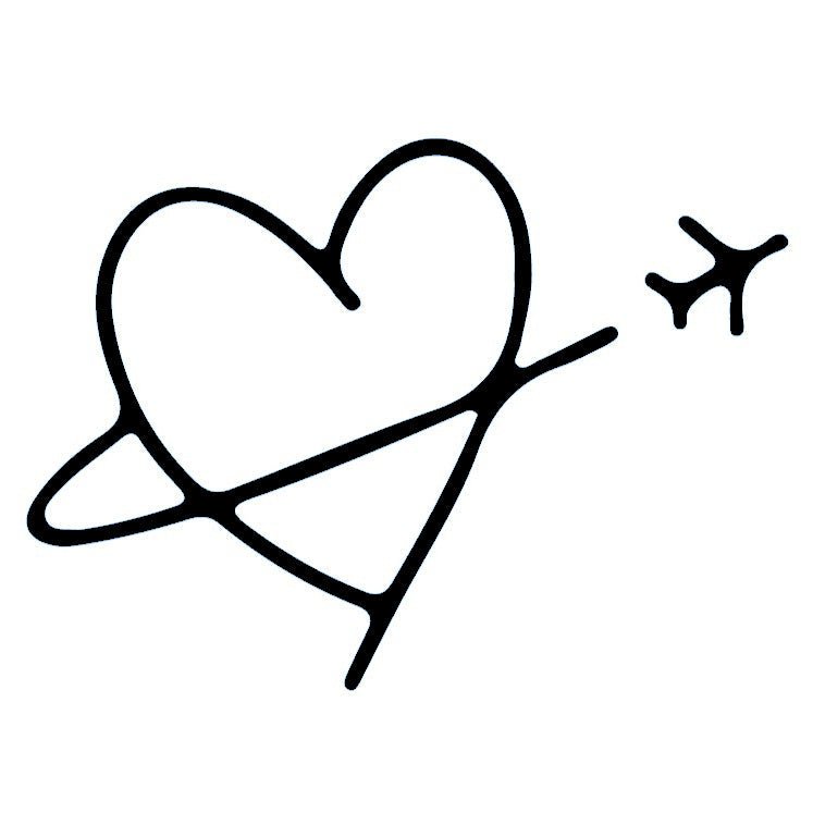 Heart in Orbit with Star Temporary Tattoo - 2 | Temporalis