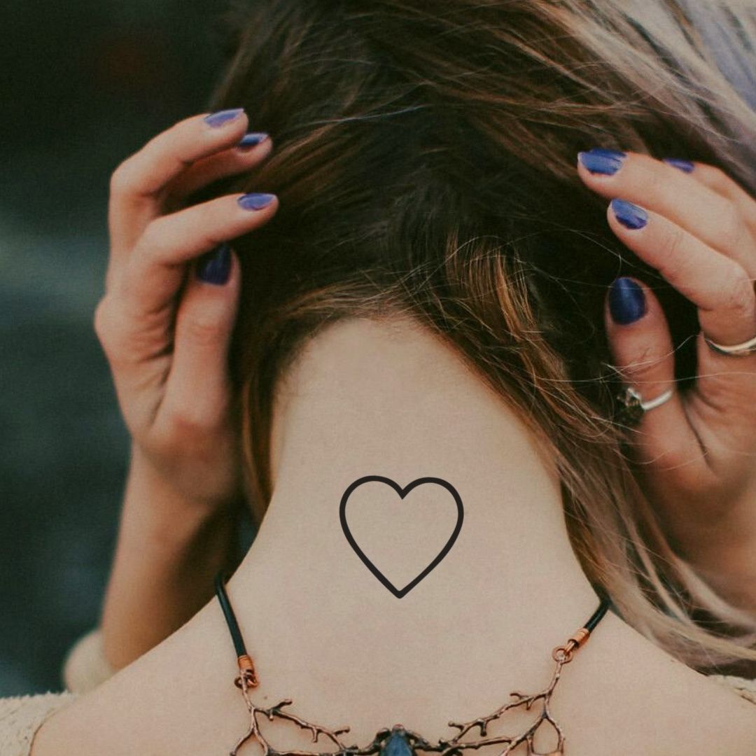 Heart outline temporary tattoo - 1 | Temporalis