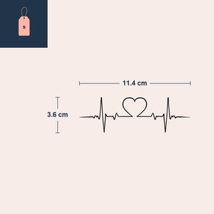 Heartbeat Heart Line Tattoo - 4 | Temporalis