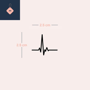 Heartbeat Line Temporary Tattoo - 4 | Temporalis