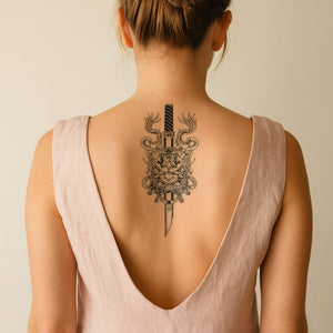 Himmelskt drakesvärd 1 - Temporalis® - Tillfällig tatuering