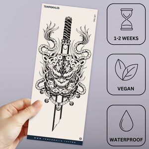 Himmelskt drakesvärd 3 - Temporalis® - Tillfällig tatuering