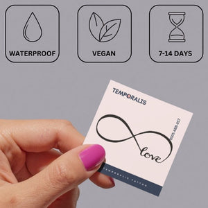 Infinity 'love' script temporary tattoo - 3 | Temporalis