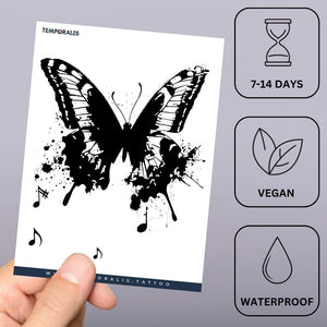 Ink Splash Butterfly Music Tattoo - 3 | Temporalis