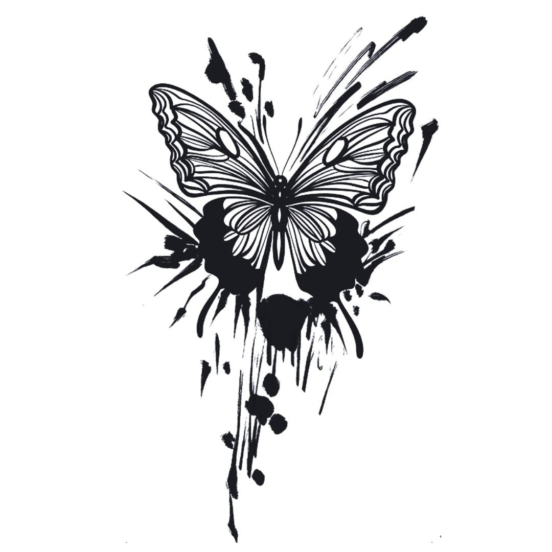 Ink Splash Butterfly Tattoo - 2 | Temporalis