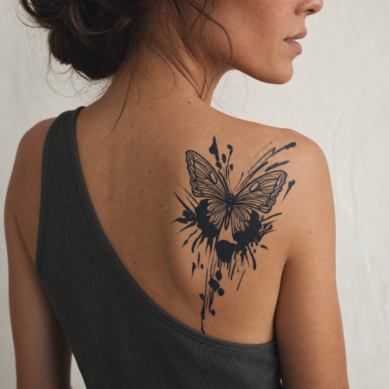 Ink Splash Butterfly Tattoo - 1 | Temporalis