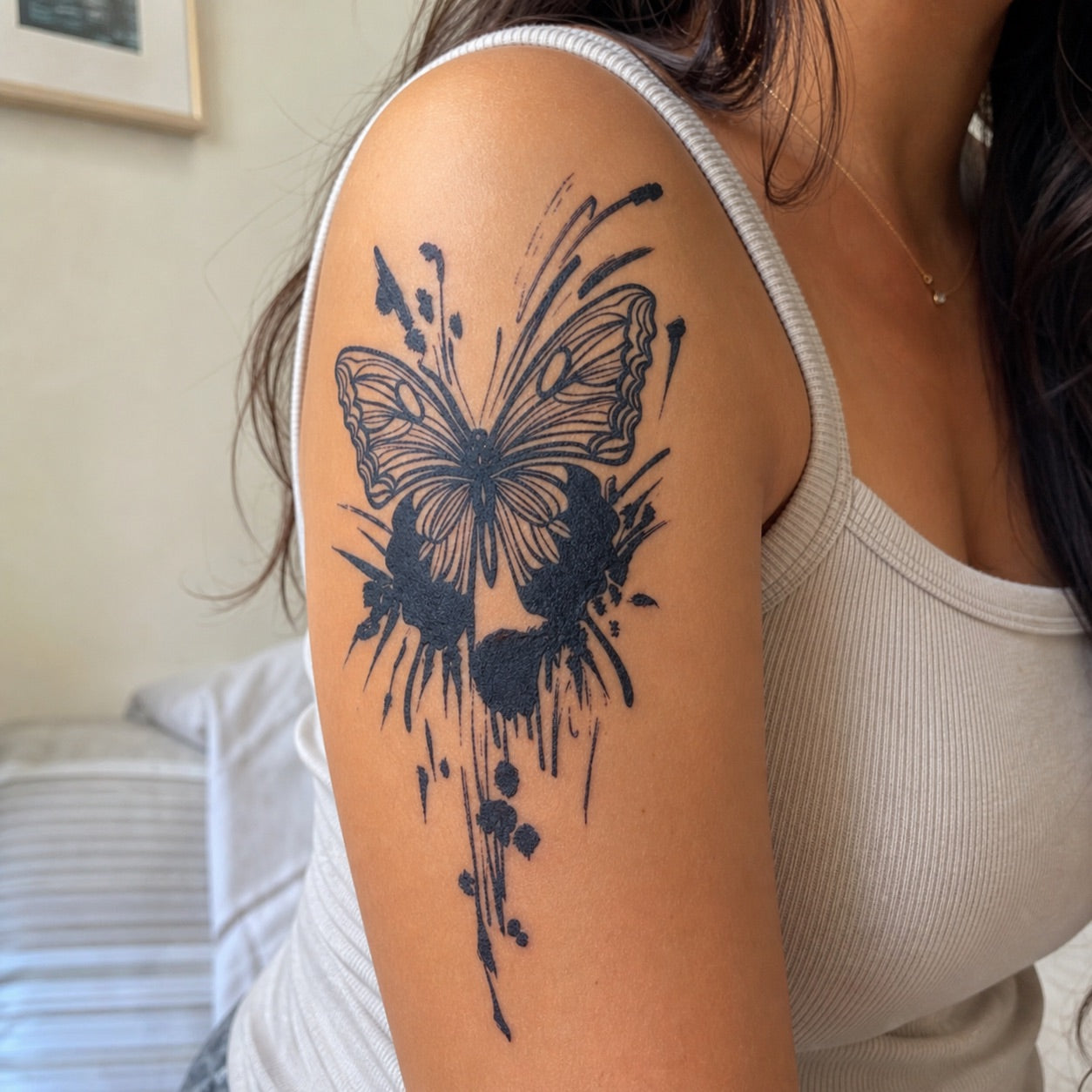 Ink Splash Butterfly Tattoo - 1 | Temporalis