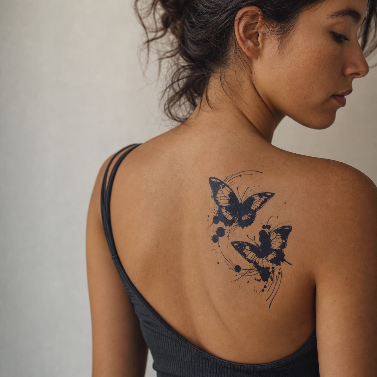 Ink Splash Duo Butterfly Tattoo - 1 | Temporalis
