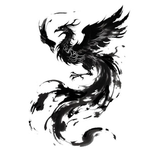 Ink Wash Phoenix Tattoo - 1 | Temporalis