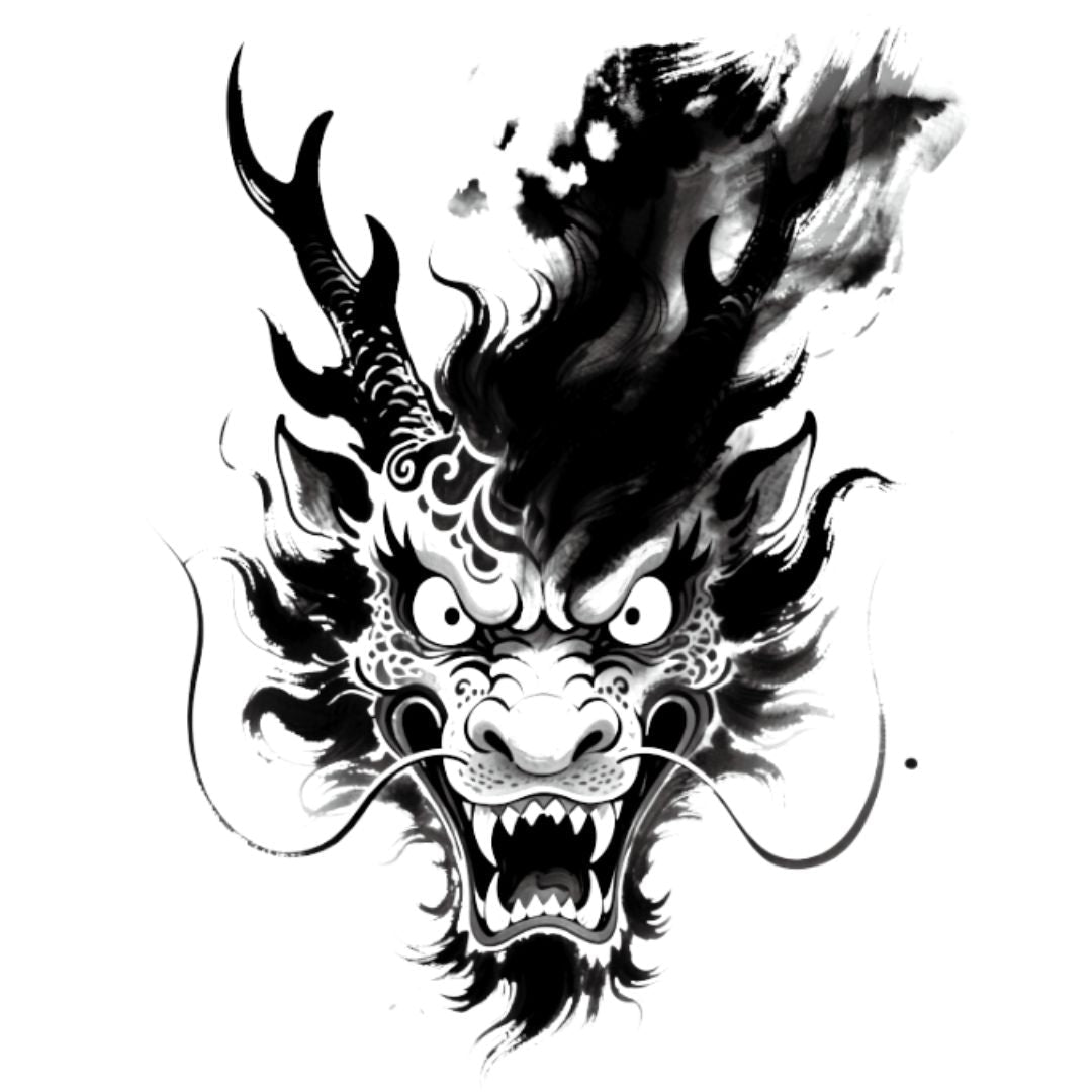 Japanese Dragon Head Tattoo - 1 | Temporalis