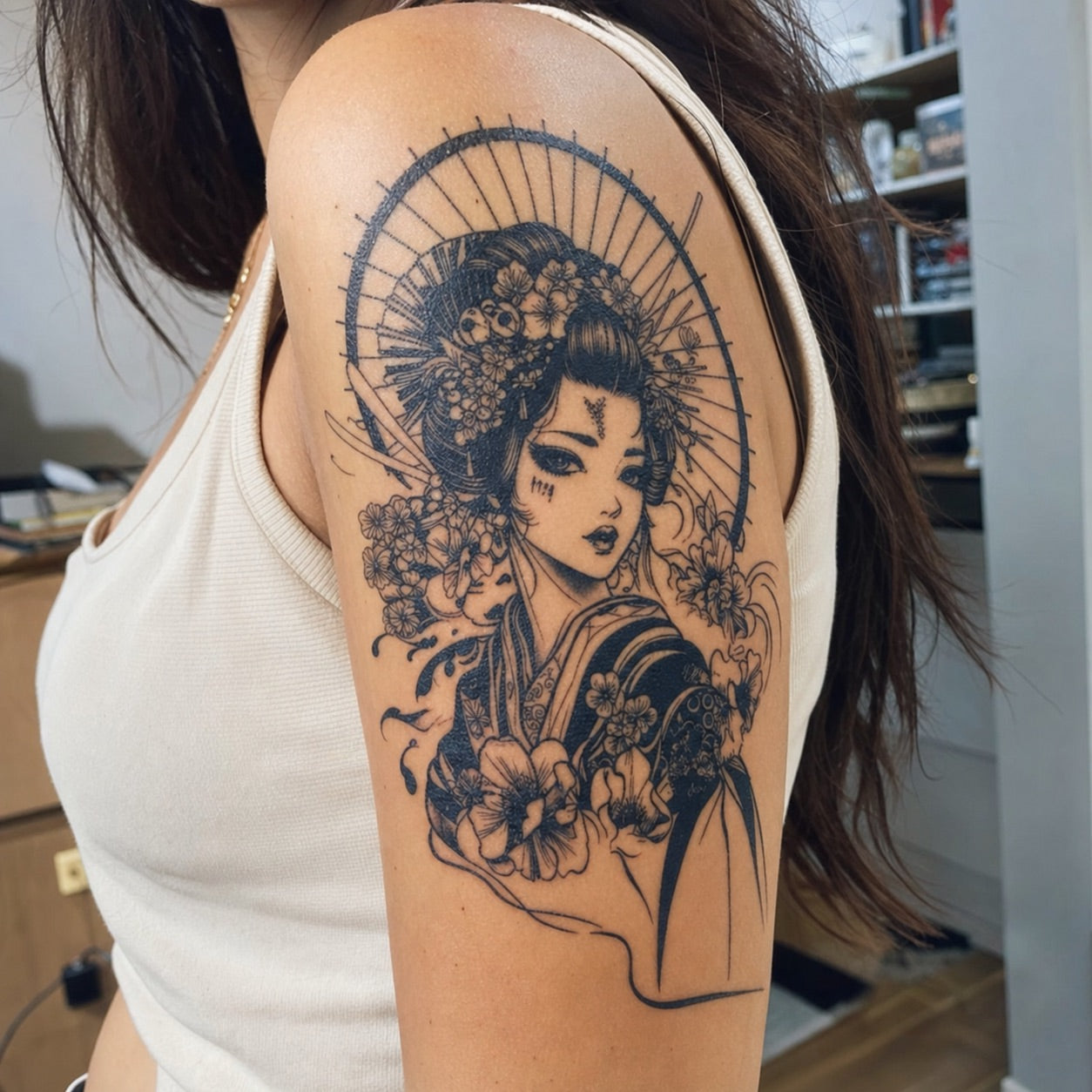 Japanese Geisha Tattoo - 1 | Temporalis