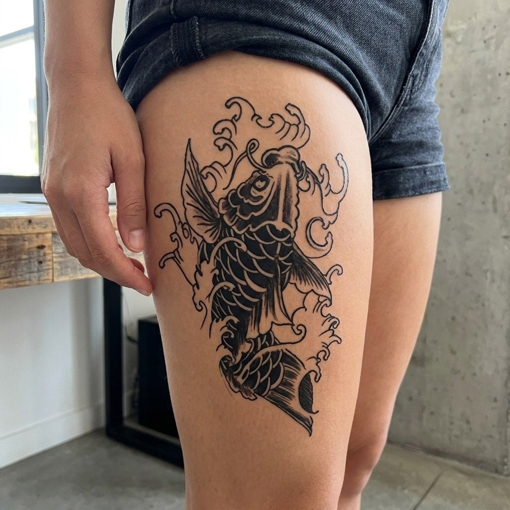 Japanese Koi Fish Tattoo - 1 | Temporalis