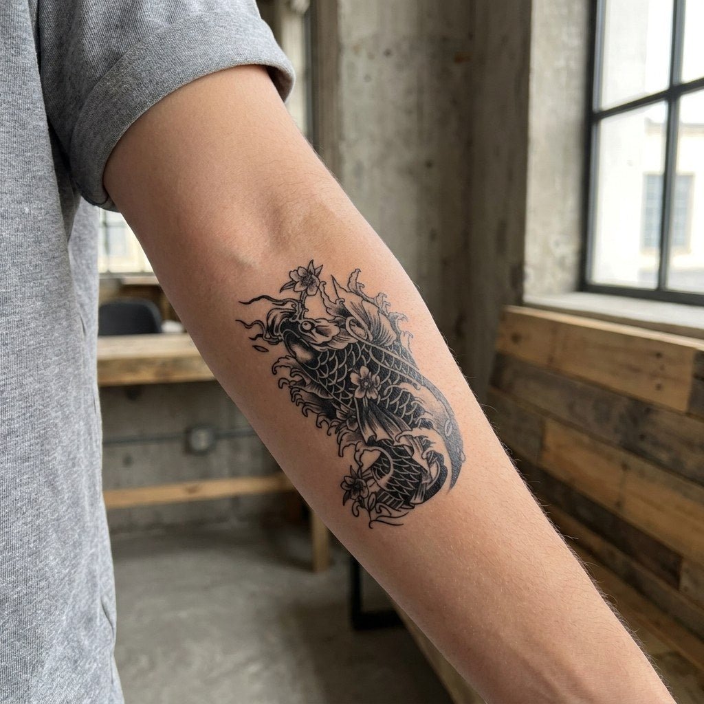 Japanese Koi Fish Tattoo - 1 | Temporalis