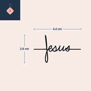Kruis tattoo gevormd door het woord “Jesus” - 4 | Temporalis