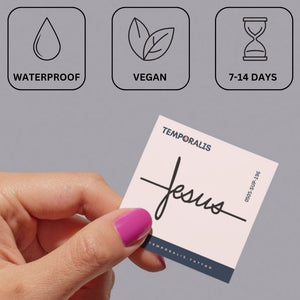 Jesus' script temporary tattoo - 3 | Temporalis