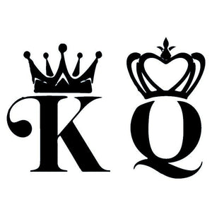 King & Queen initials temporary tattoo with crowns - 2 | Temporalis