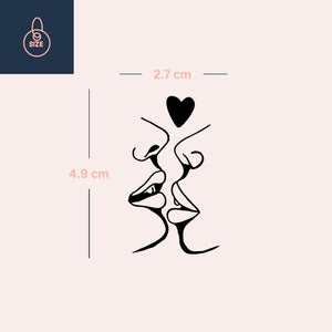 Kissing Faces & Heart Temporary Tattoo - 4 | Temporalis