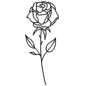 Linework Rose Tattoo - 2 | Temporalis