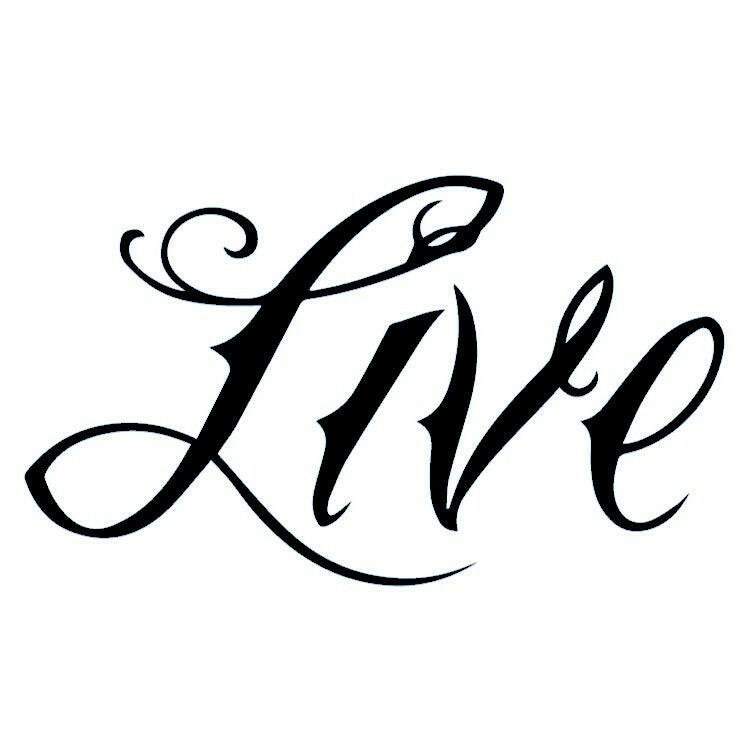 Live' calligraphy script temporary tattoo - 2 | Temporalis