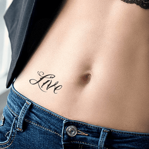 Tatuaż ze słowem „Żyj” 1 - Temporalis® - Tatuaż tymczasowy